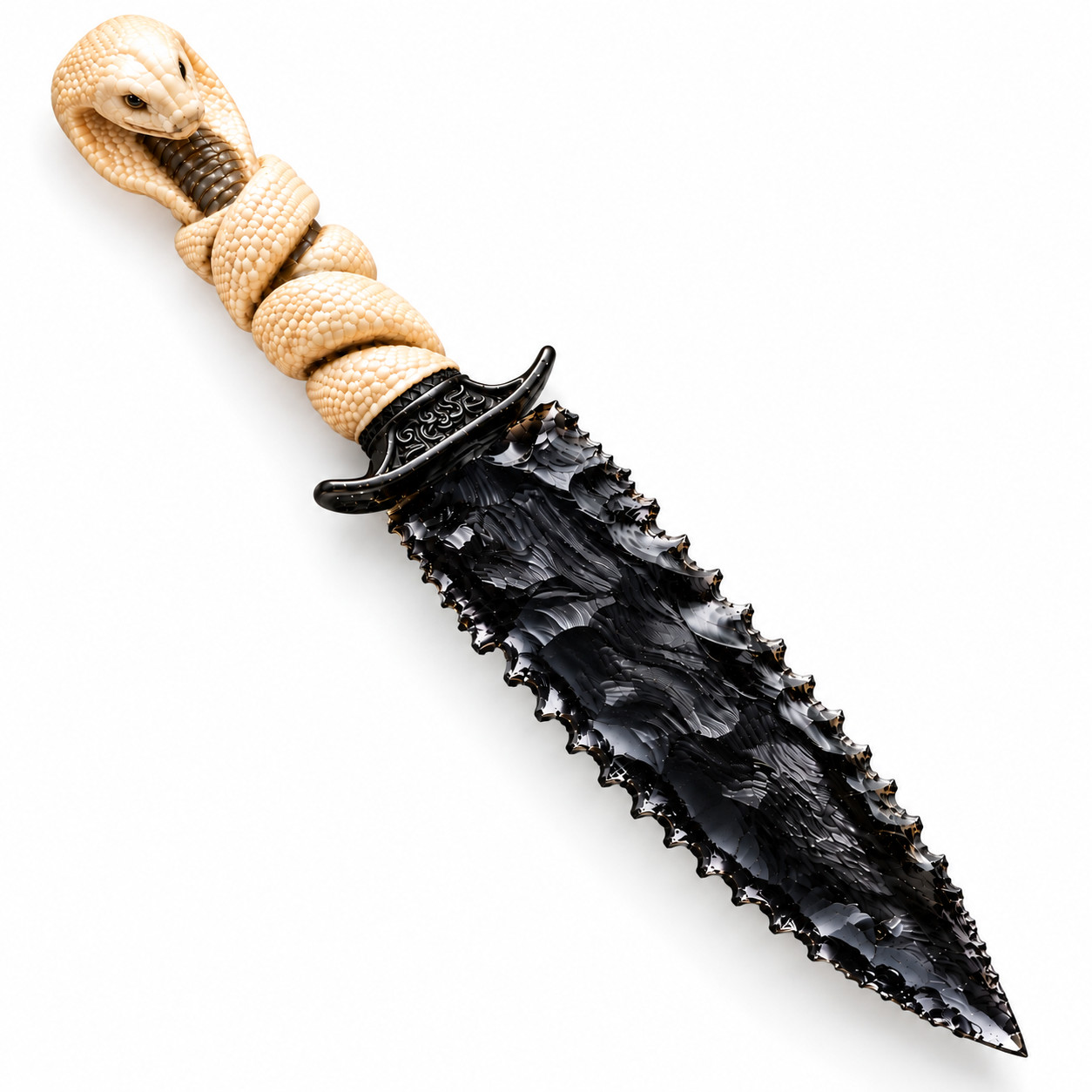 10" Black Obsidian Crystal Knife Antler Handle Primitive Collectible Display Gif 10" Black Obsidian Crystal Knife Antler Handle Primitive Collectible Display Gif