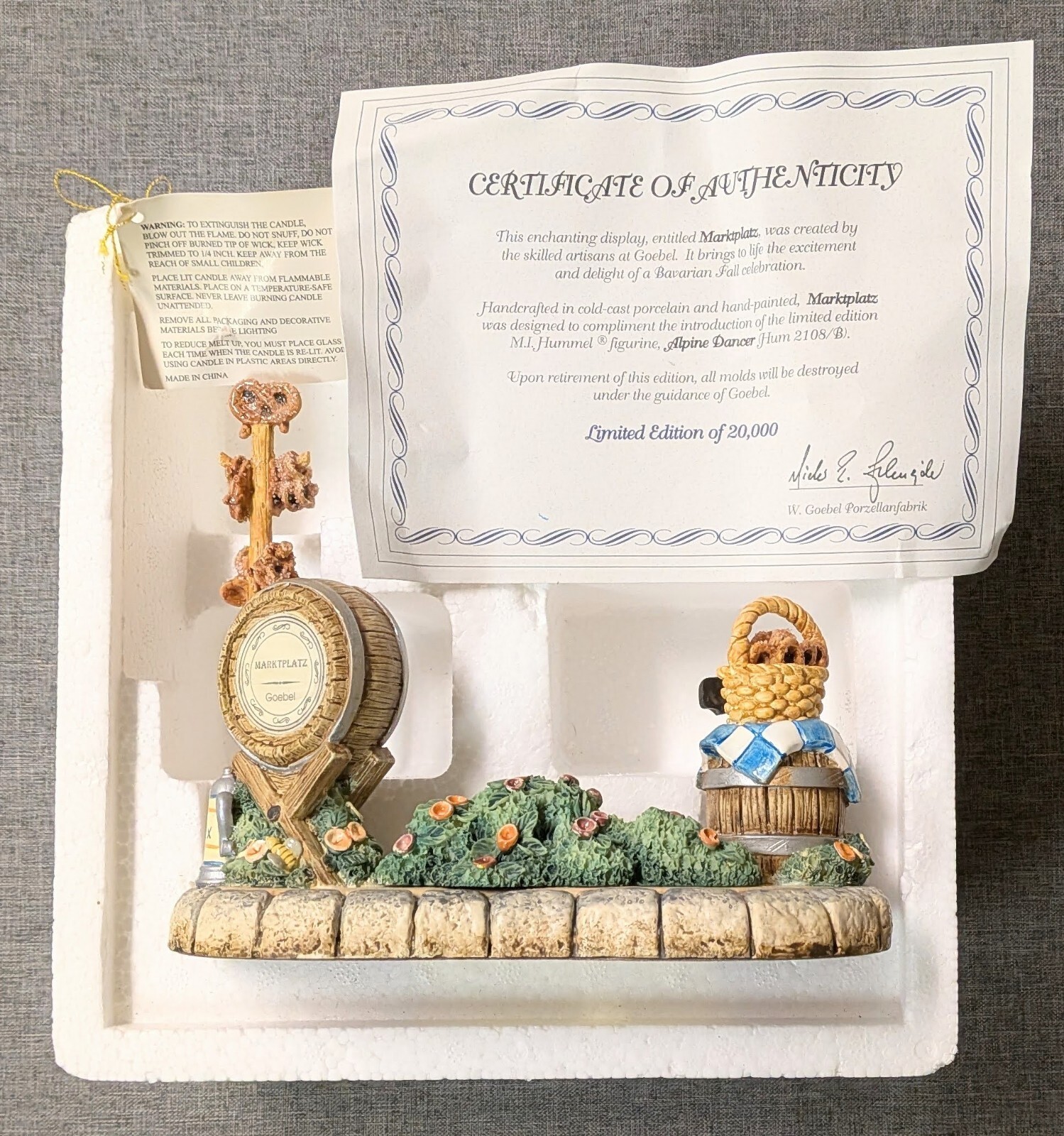 Goebel Marktplatz Oktoberfest Figurine Display Base Hummel Alpine Dancer 1065-D Goebel Marktplatz Oktoberfest Figurine Display Base Hummel Alpine Dancer 1065-D