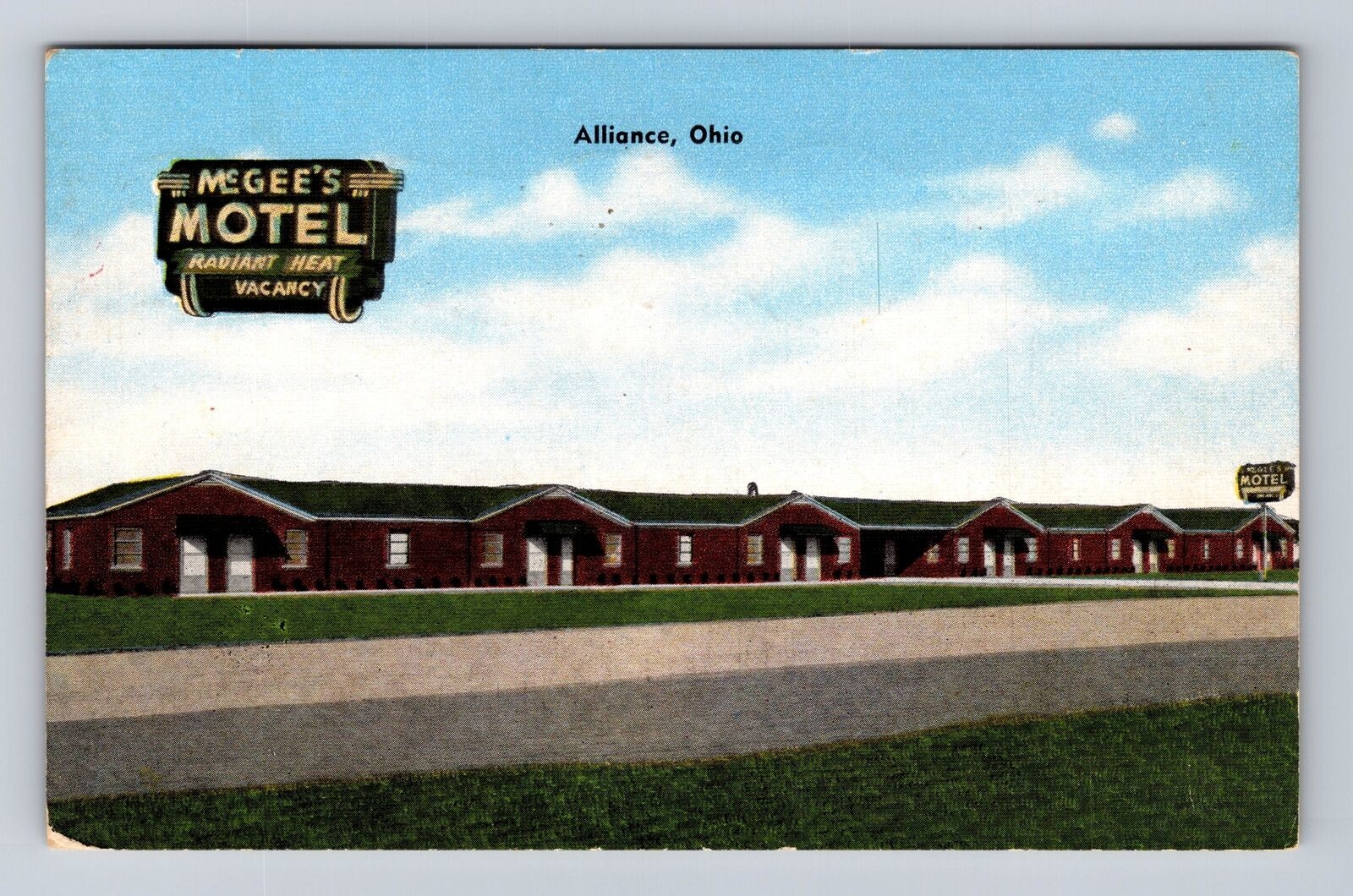 Alliance OH-Ohio, McGee's Motel, Rt. 62, Vintage c1952 Postcard Alliance OH-Ohio, McGee's Motel, Rt. 62, Vintage c1952 Postcard