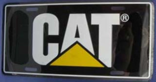 Cat Caterpillar Embossed Novelty Metal Aluminum License Plate - New old stock Cat Caterpillar Embossed Novelty Metal Aluminum License Plate - New old stock