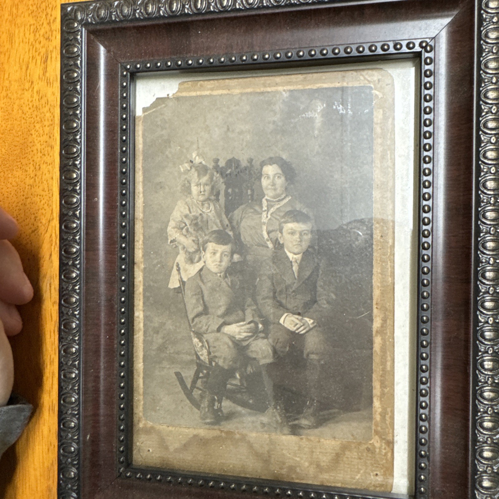 Vintage Antique Framed Portrait Photograph of a family photo early 1900’s