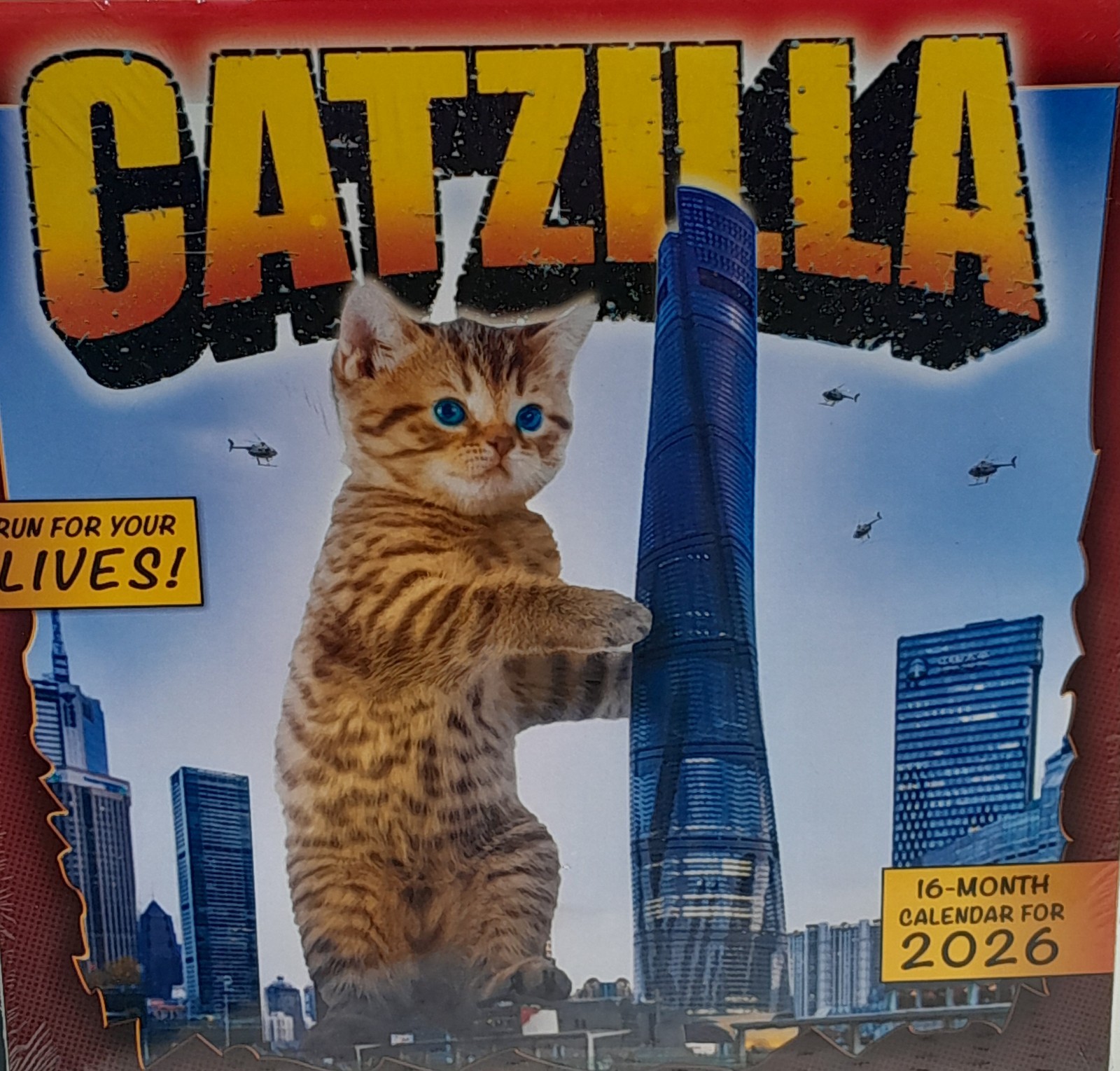 Sellers Publishing,  Catzilla 2026 Wall Calendar, 12'' X 12'', 16-Month Calendar