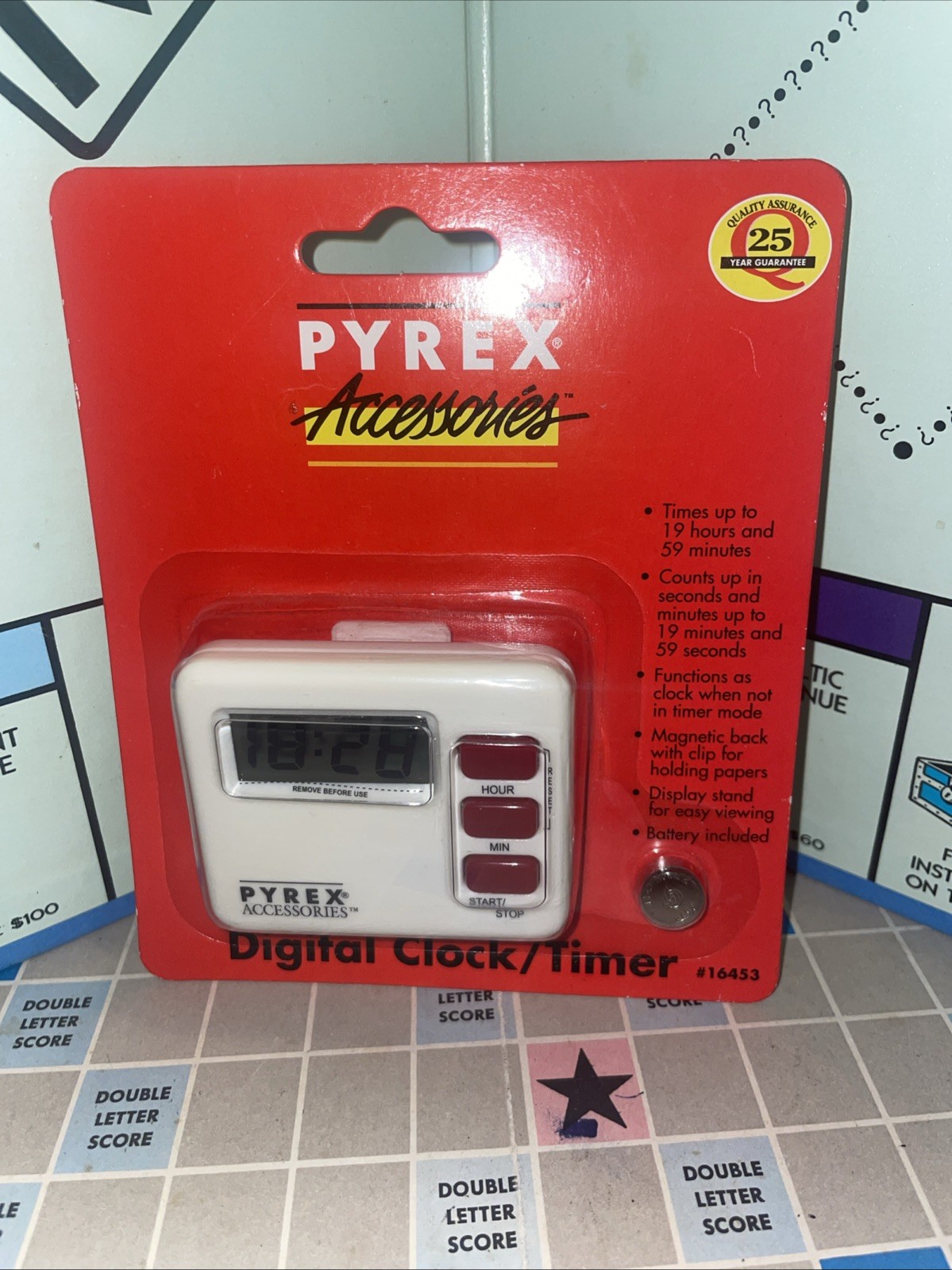 Pyrex Timer Vintage Pyrex Digital Timer 1998 White Model #16453 Package Battery NEW ...
