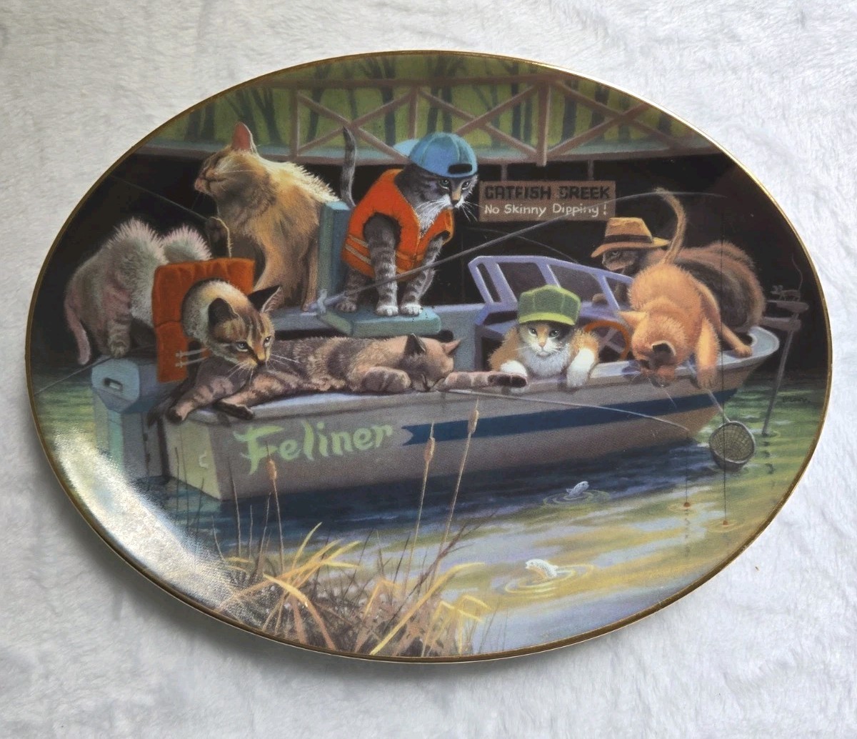 Franklin Mint Fine Porcelain Decorative Plate "Catfish Creek" by Ronald Newman Franklin Mint Fine Porcelain Decorative Plate "Catfish Creek" by Ronald Newman