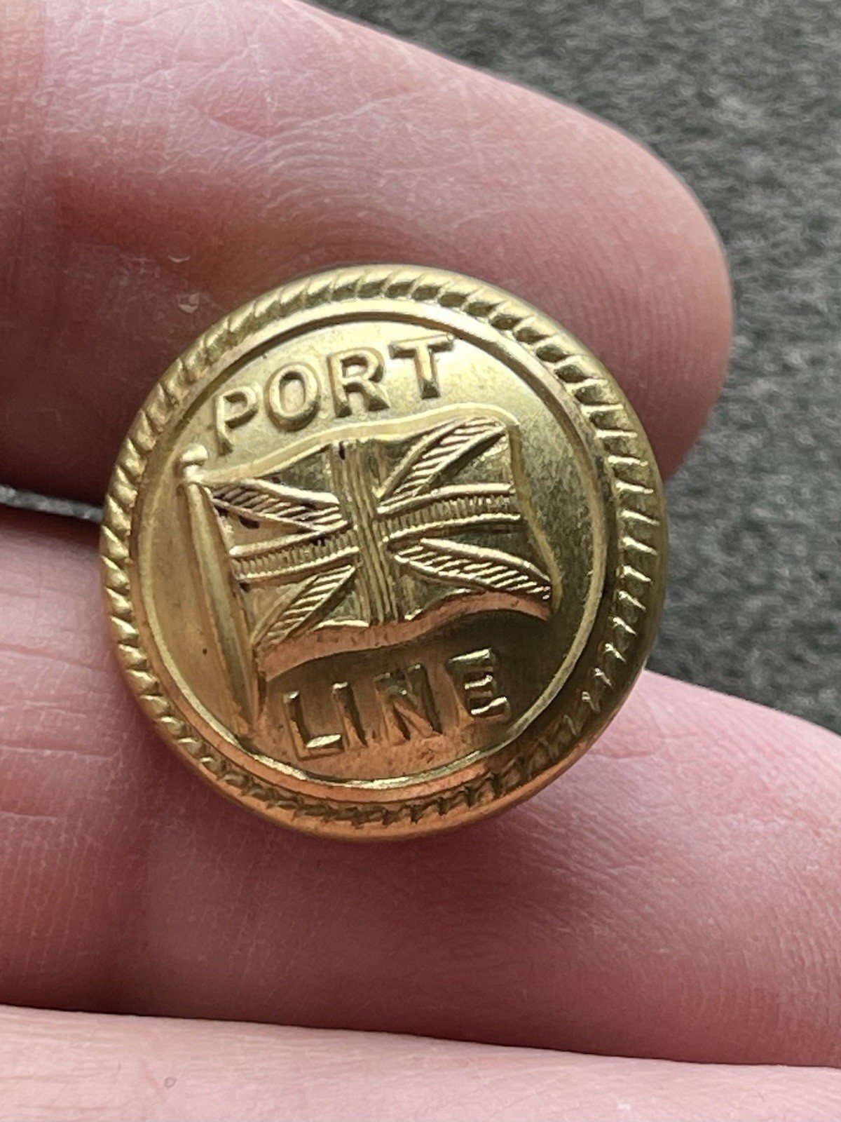 Vintage PORT LINE LTD Shipping Uniform Button - House Flag 1937-1982 (TM2164) Vintage PORT LINE LTD Shipping Uniform Button - House Flag 1937-1982 (TM2164)