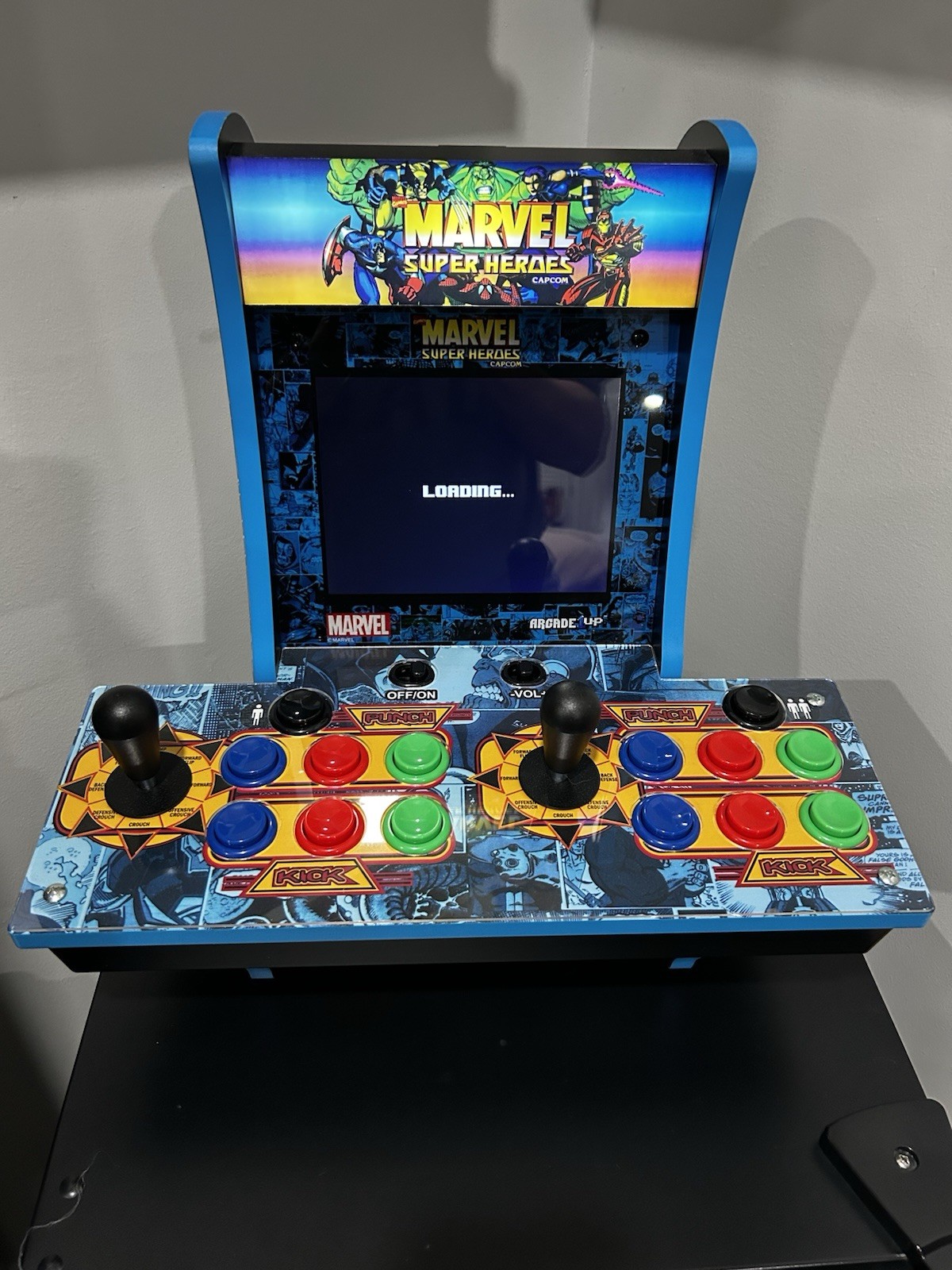 Arcade1Up Marvel Super Heroes 2 Player Countercade 4 Games Tested & Working Arcade1Up Marvel Super Heroes 2 Player Countercade 4 Games Tested & Working