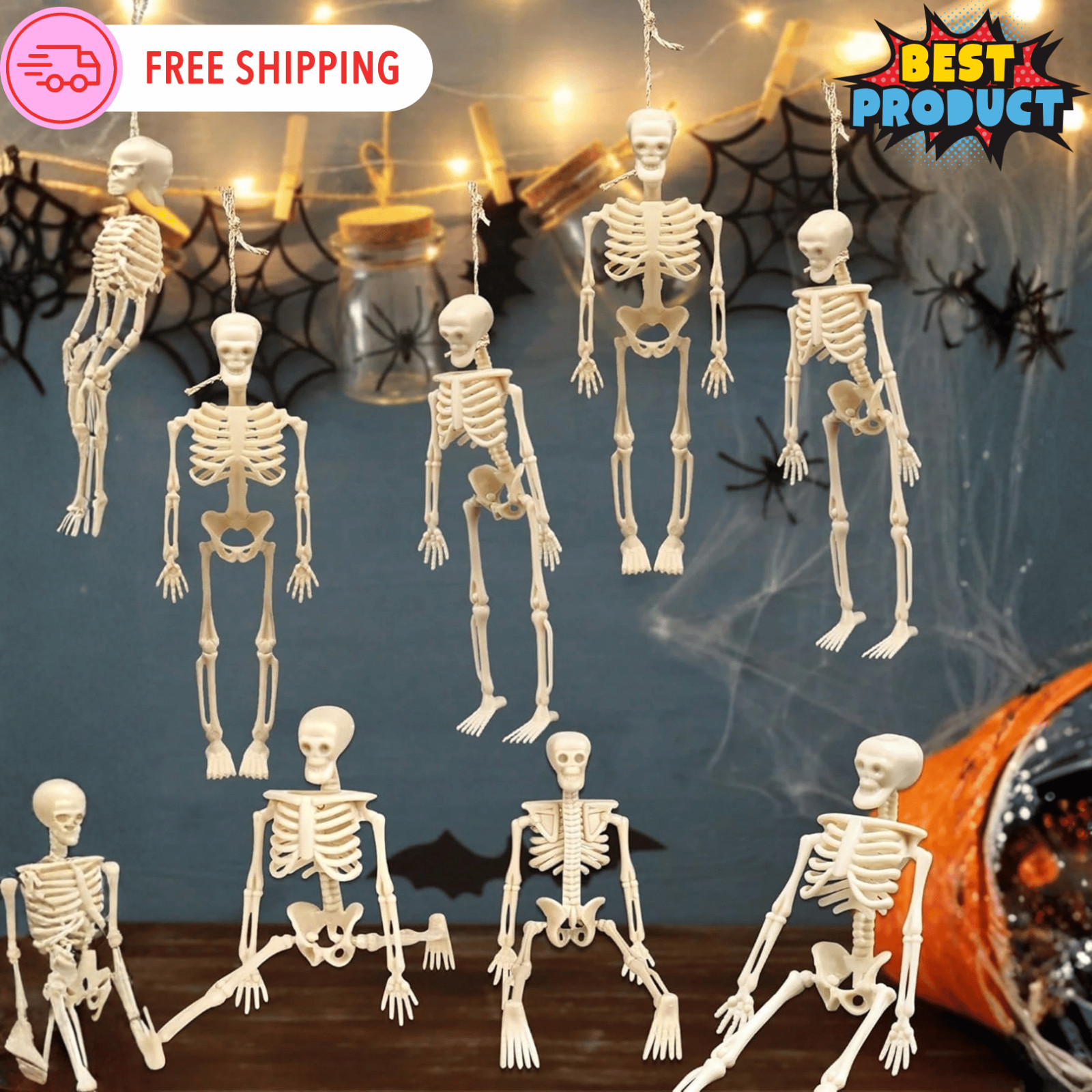 6Pack Halloween Skeleton Decorations 15cm Full Body Mini Skeleton Movable Joints 6Pack Halloween Skeleton Decorations 15cm Full Body Mini Skeleton Movable Joints