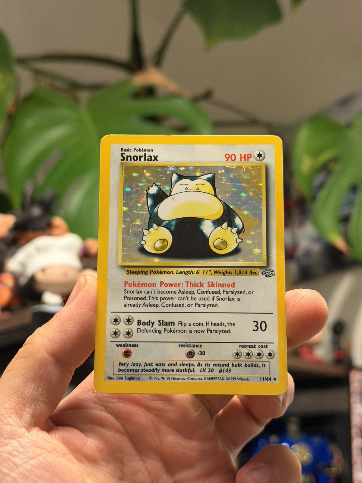 Snorlax 11/64 Jungle Holo Rare Holo Pokémon TCG Card Vintage WOTC LP/MP Snorlax 11/64 Jungle Holo Rare Holo Pokémon TCG Card Vintage WOTC LP/MP