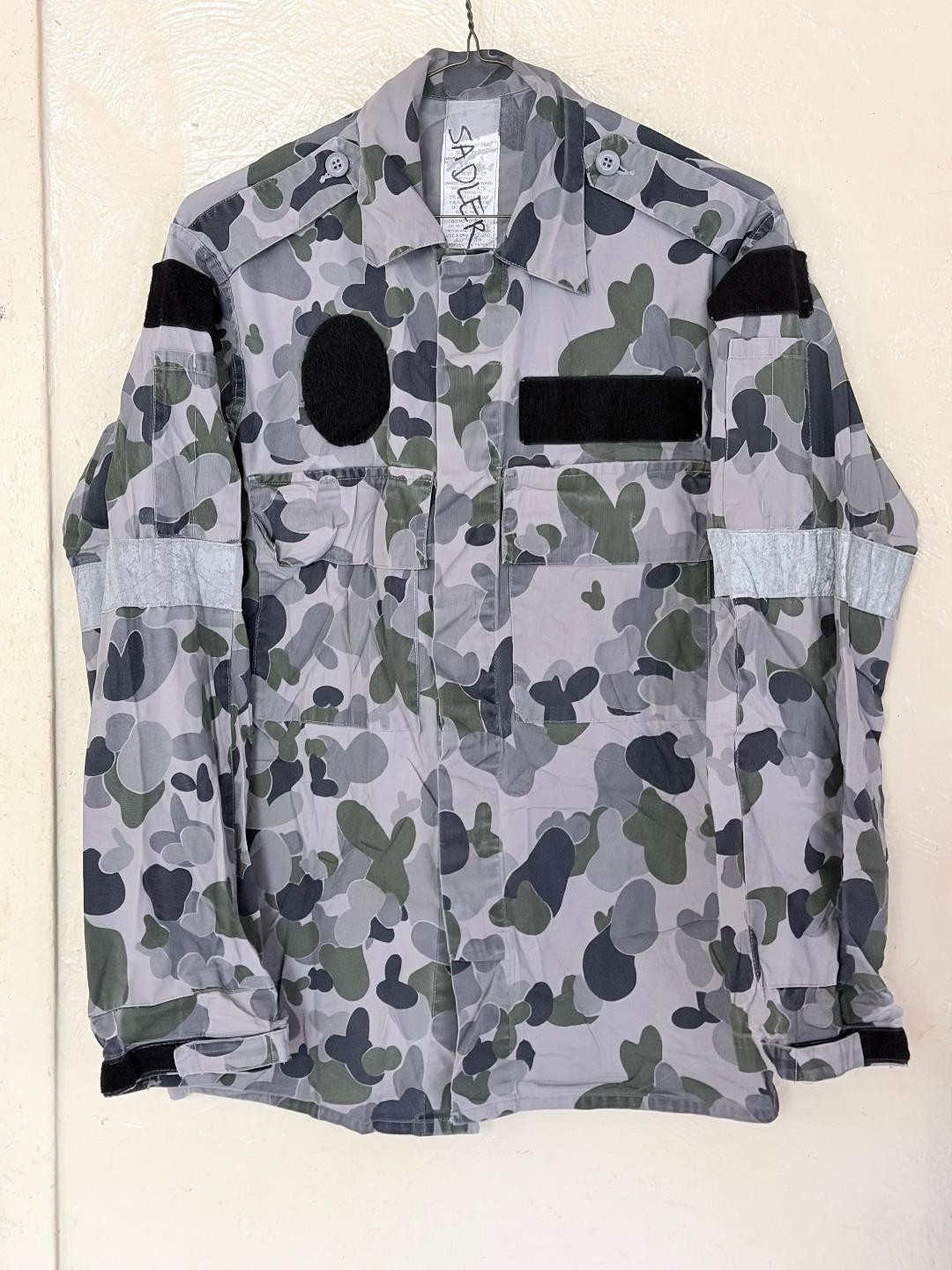 Vintage Royal Australian Navy DPNU camo shirt jacket reflective L