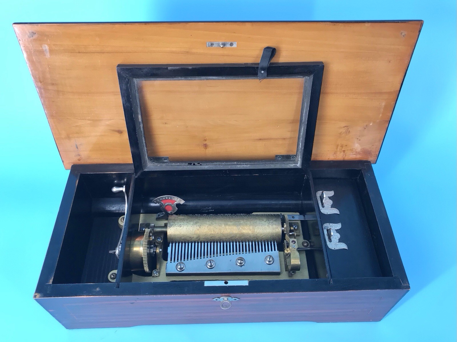 1885 Large Vintage Antique Key Wind swiss cylinder music box ,10 Airs Song 1885 Large Vintage Antique Key Wind swiss cylinder music box ,10 Airs Song