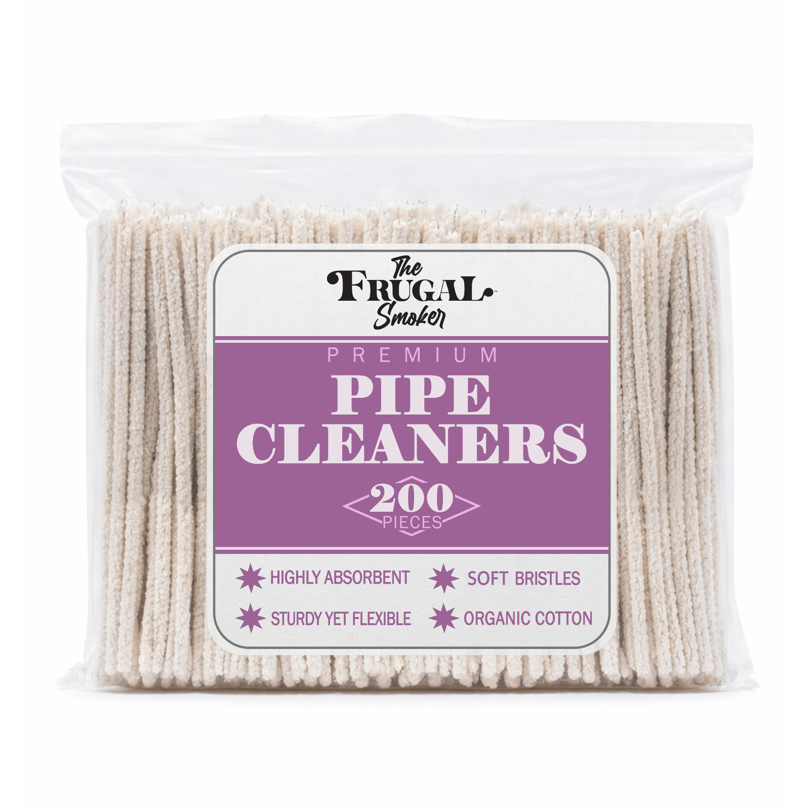 Frugal Smoker Pipe Cleaners - 200 Soft Cotton Cleaners (Daily Clean) Frugal Smoker Pipe Cleaners - 200 Soft Cotton Cleaners (Daily Clean)