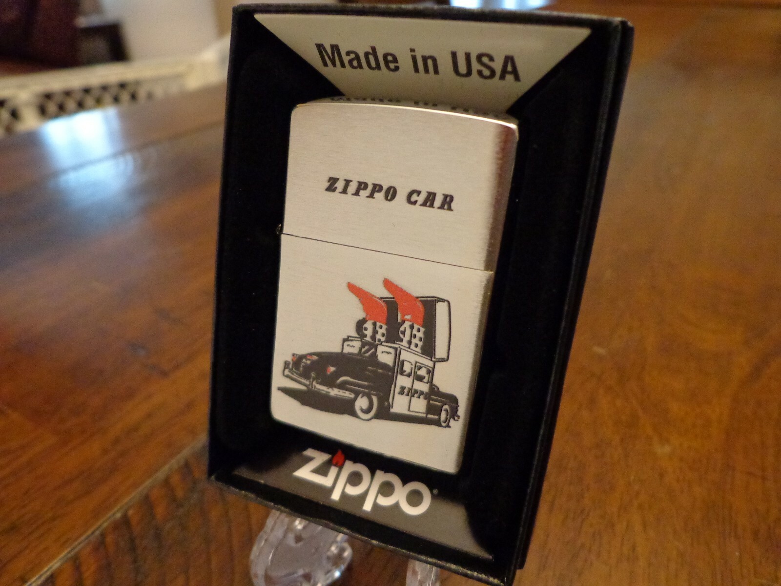 ZIPPO CAR REAR SIDE VIEW ZIPPO LIGHTER MINT IN BOX ZIPPO CAR REAR SIDE VIEW ZIPPO LIGHTER MINT IN BOX