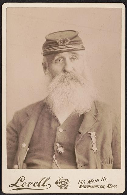 Photo:Northampton Mass Civil War Veteran GAR Medal Kepi Post 86 ca. 1900