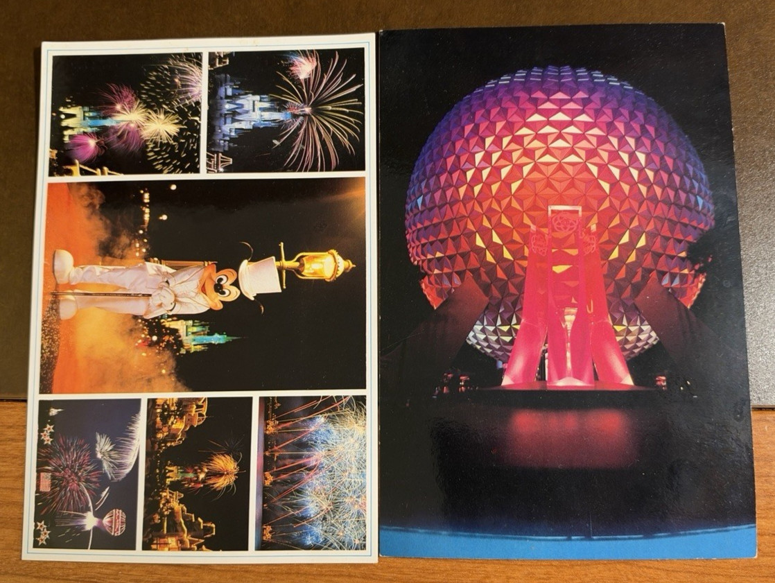 2x Vintage Disney, Epcot Postcards 1982 Unused 2x Vintage Disney, Epcot Postcards 1982 Unused