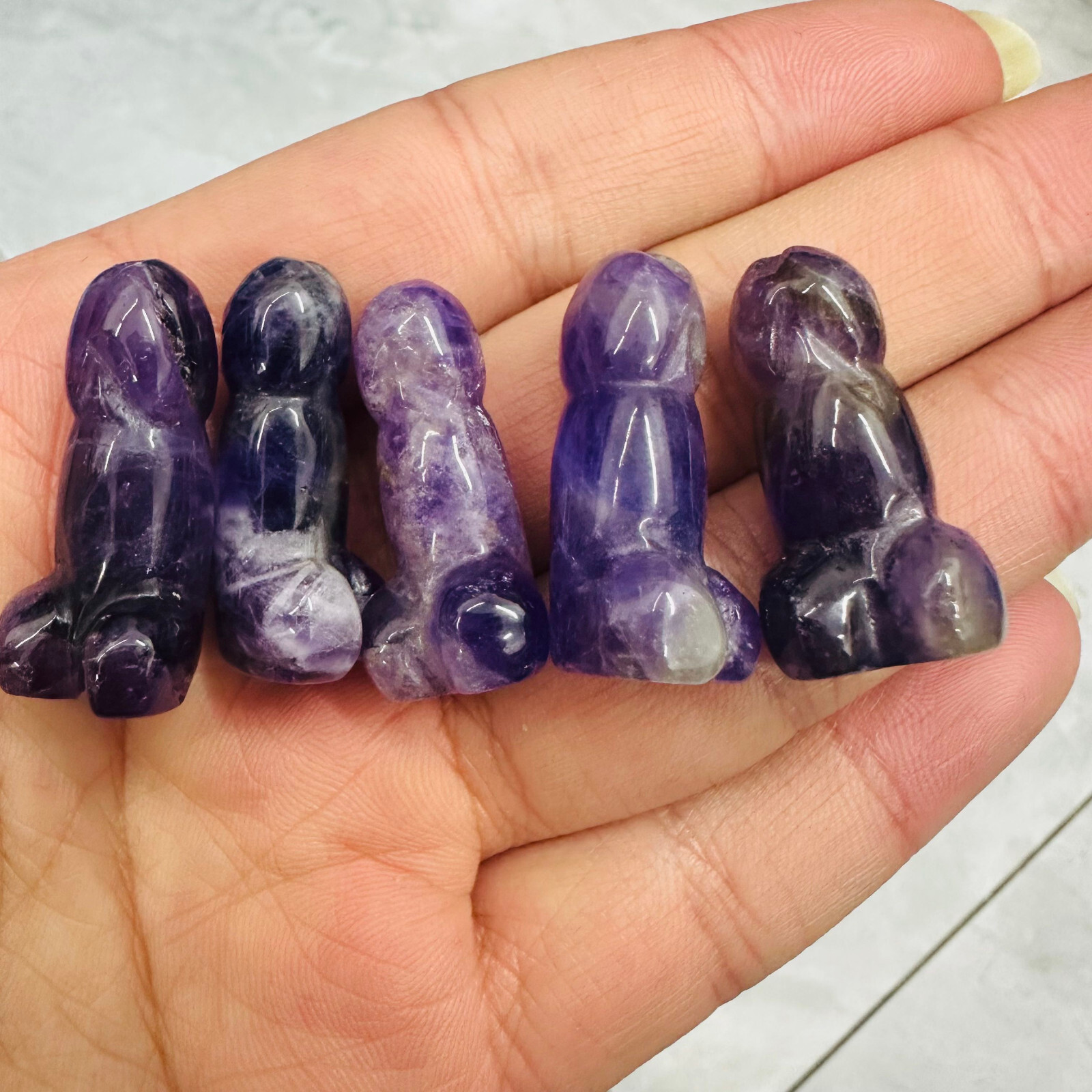 5PC Natural Amethyst Genitalia Quartz Crystal Energy Reiki Healing Stone Gift 5PC Natural Amethyst Genitalia Quartz Crystal Energy Reiki Healing Stone Gift