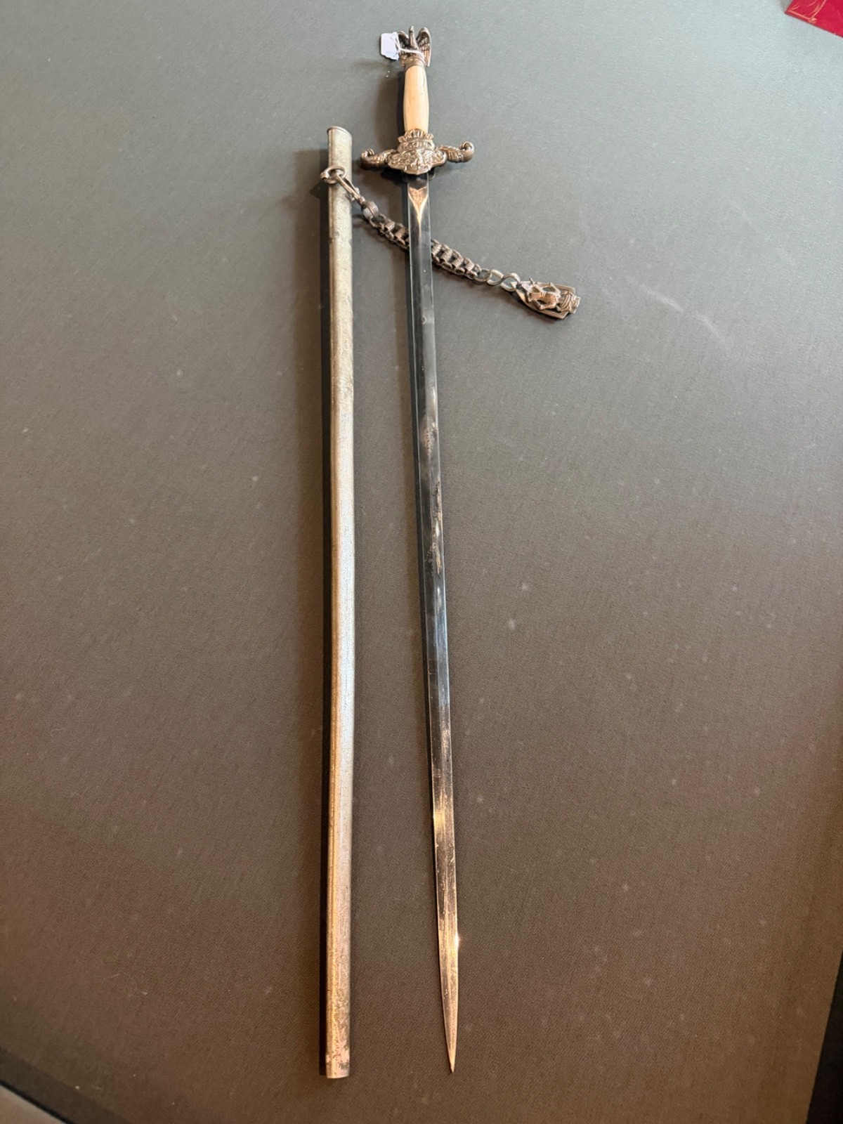 ANTIQUE 1800'S KNIGHTS OF THE GOLDEN EAGLE KGE SWORD & SCABBARD, HORSTMANN BROS ANTIQUE 1800'S KNIGHTS OF THE GOLDEN EAGLE KGE SWORD & SCABBARD, HORSTMANN BROS