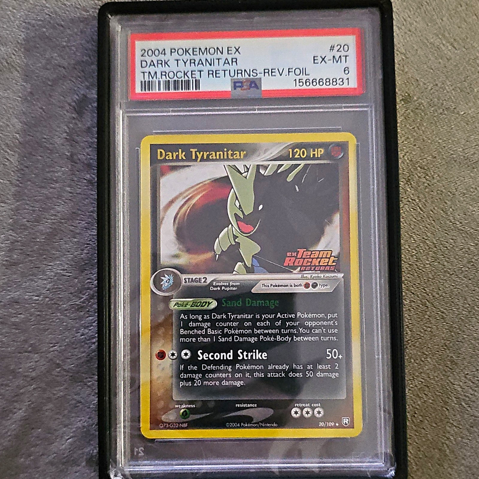 Pokémon 2004 EX Team Rocket Returns Dark Tyranitar #20 Foil PSA 6 Pokémon 2004 EX Team Rocket Returns Dark Tyranitar #20 Foil PSA 6