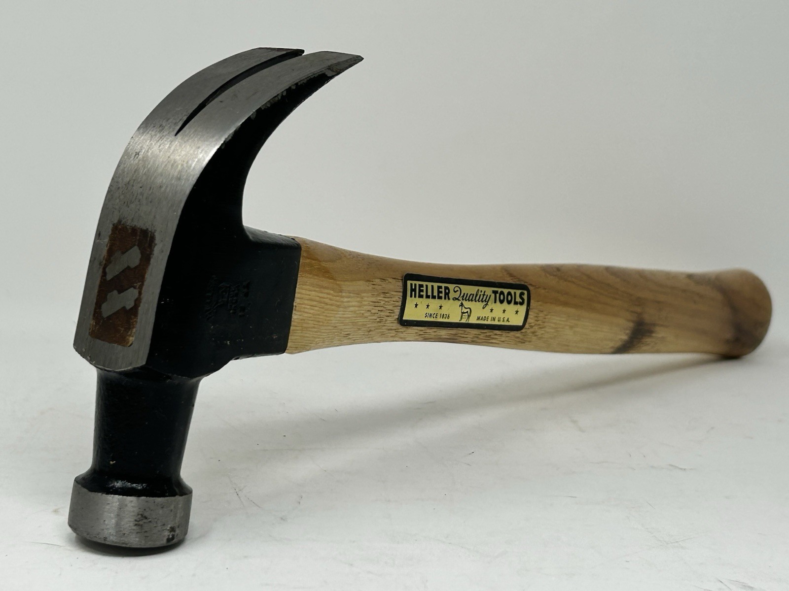 Vintage NOS Heller 13 Oz Adze-Eye Curved Claw Hammer Embossed Horse Logo 🇺🇸