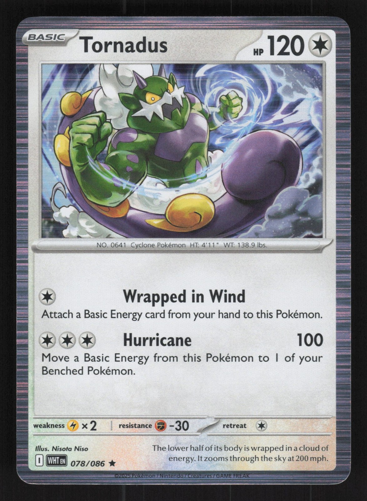 English NM Tornadus 078/086 WHT Holofoil Pokemon SV: White Flare English NM Tornadus 078/086 WHT Holofoil Pokemon SV: White Flare