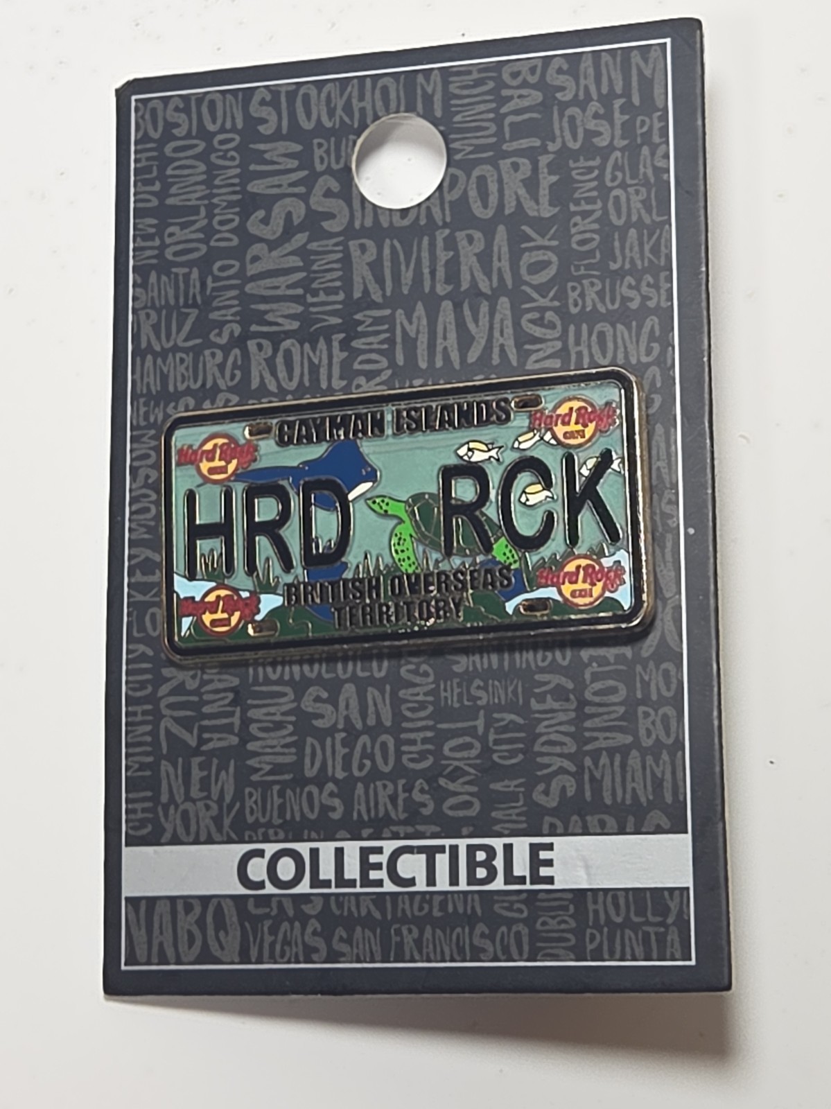 HARD ROCK CAFE CAYMAN ISLANDS LICENSE PLATE PIN