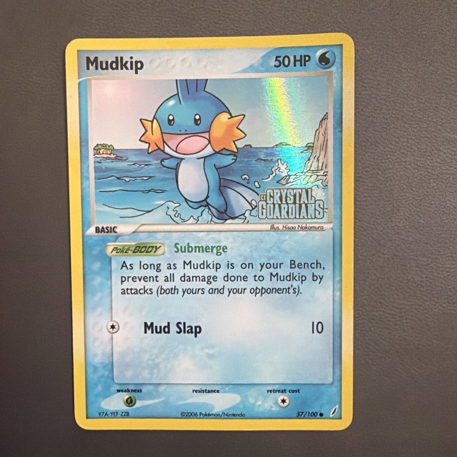 2006 Pokemon EX Crystal Guardians Mudkip Reverse Holo #57/100 2006 Pokemon EX Crystal Guardians Mudkip Reverse Holo #57/100