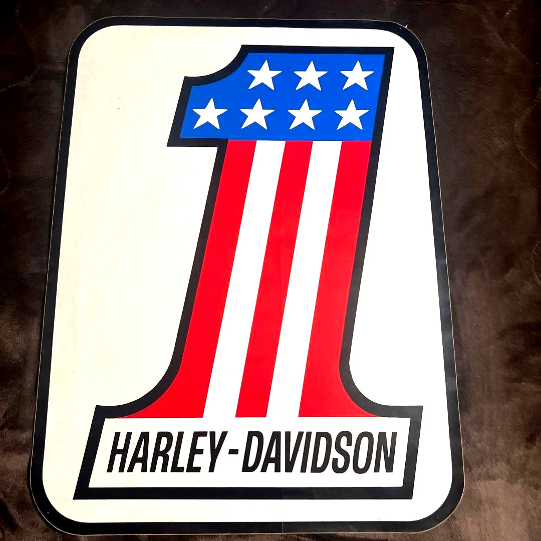 Harley Davidson AMF No 1 Logo Vintage Paper Decal 1970s 80s Large Deadstock Harley Davidson AMF No 1 Logo Vintage Paper Decal 1970s 80s Large Deadstock