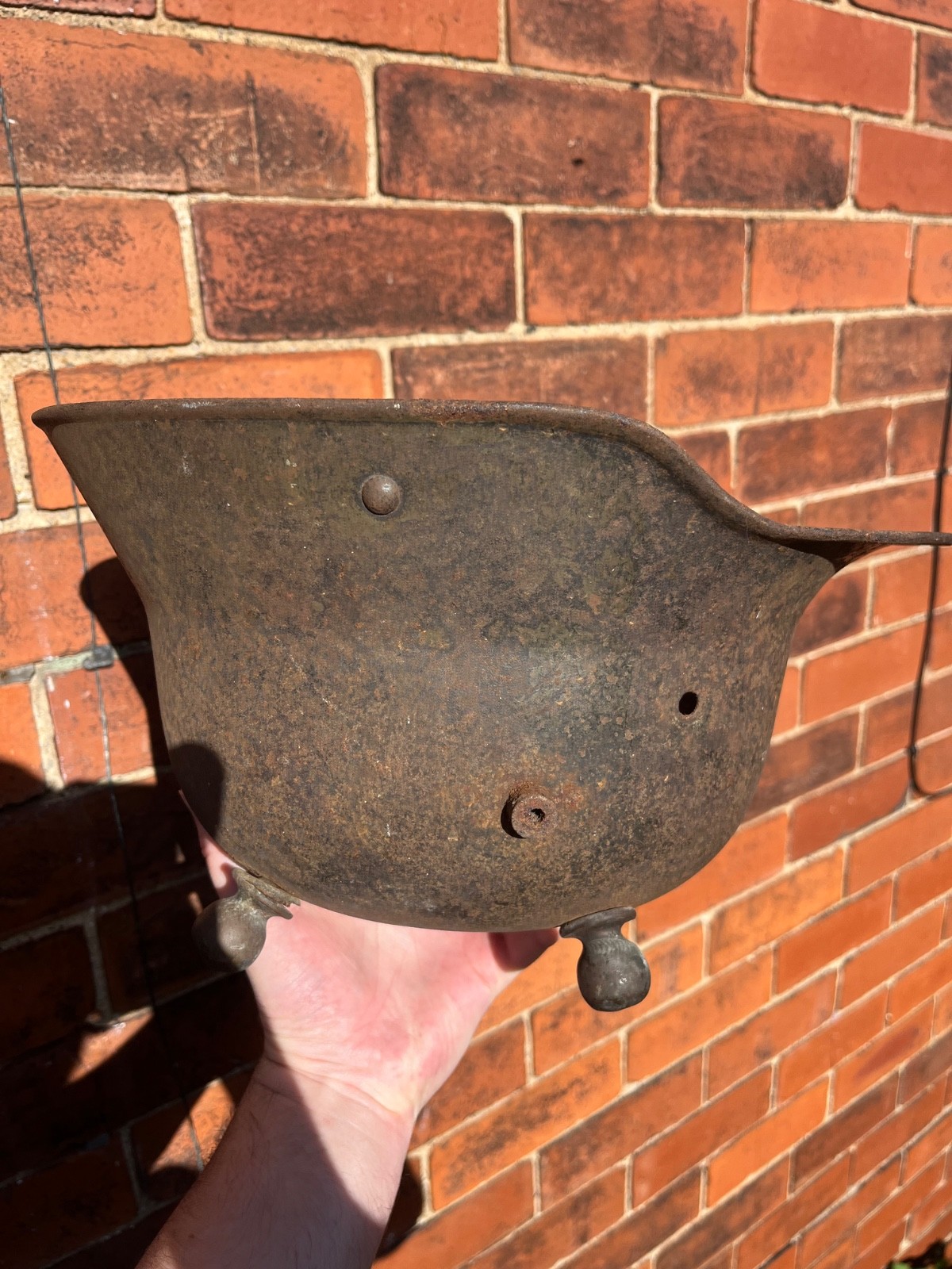 Scarce Original WWII German Helmet Converted to a Coal Scuttle World War 2 Scarce Original WWII German Helmet Converted to a Coal Scuttle World War 2