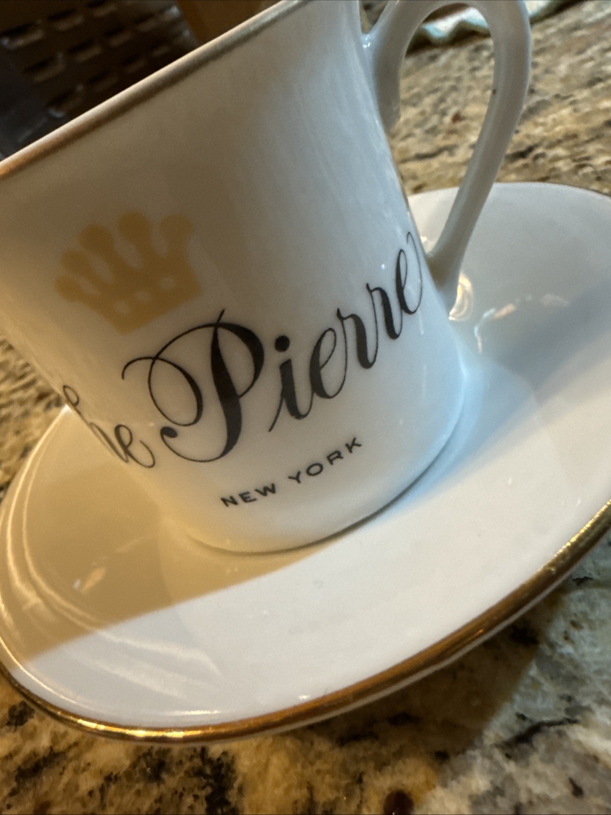 Vintage The Pierre Hotel NYC Demitasse Cup & Saucer, Seymour Mann Inc China Vintage The Pierre Hotel NYC Demitasse Cup & Saucer, Seymour Mann Inc China