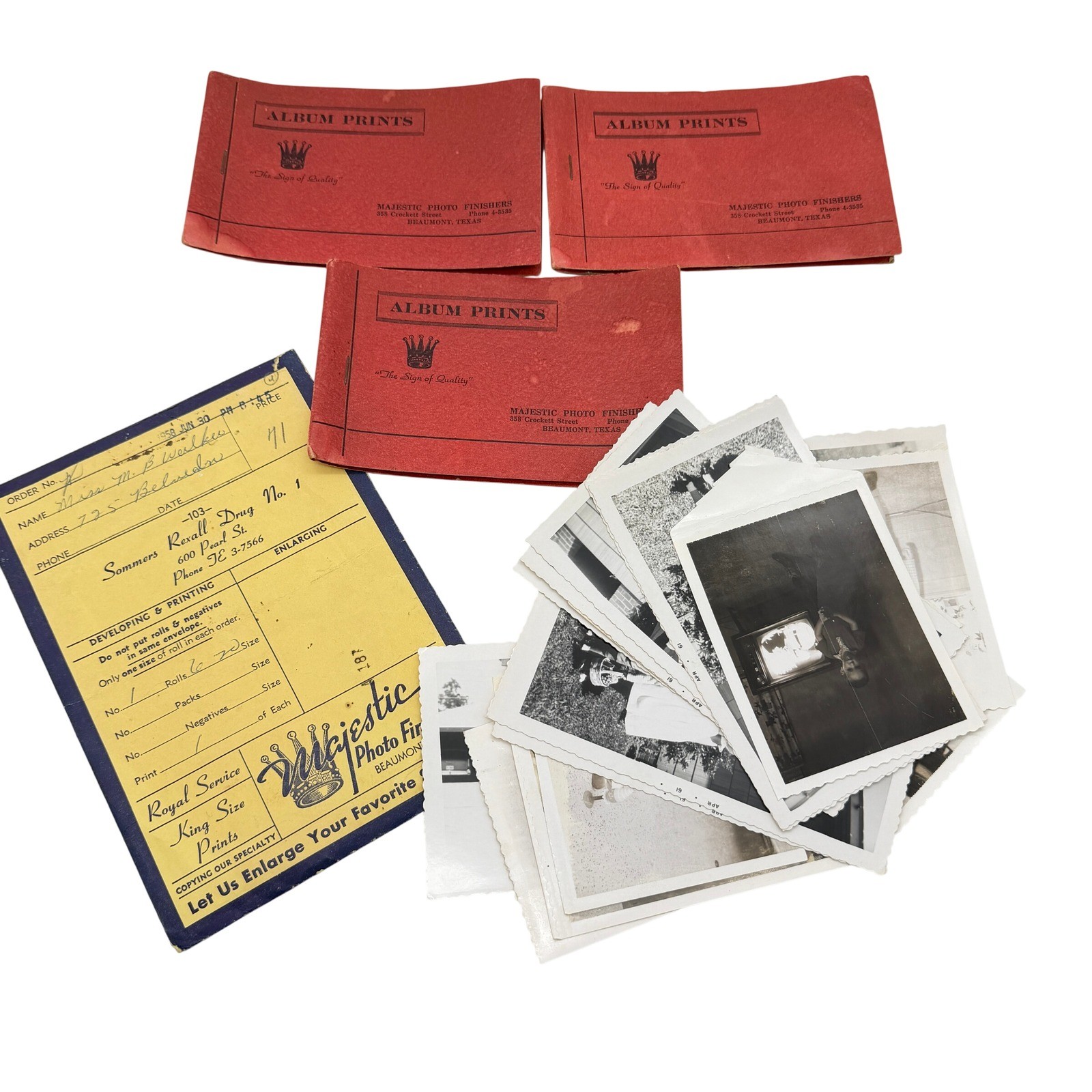 Vintage 1950s 1960s Black White Family Photos ephemera Beaumont Texas 1961