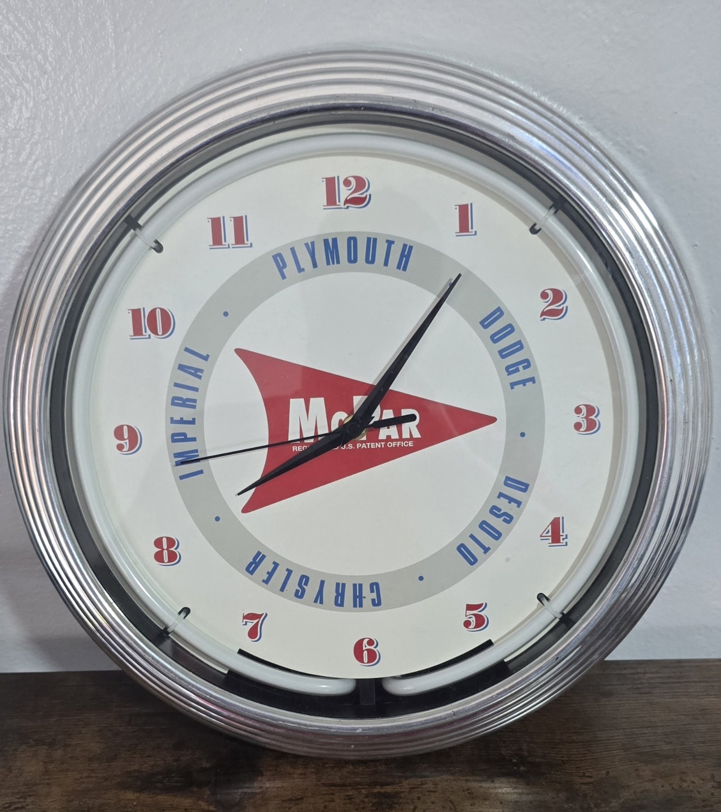 Mopar Plymouth Dodge Chrysler Imperial Lighted Neon Wall Clock Garage Decor Mopar Plymouth Dodge Chrysler Imperial Lighted Neon Wall Clock Garage Decor