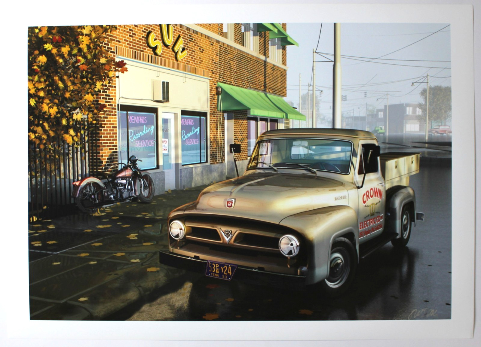 Automotive Print Elvis Crown Electric Memphis Recording Service 27.5" x 19.5" Automotive Print Elvis Crown Electric Memphis Recording Service 27.5" x 19.5"