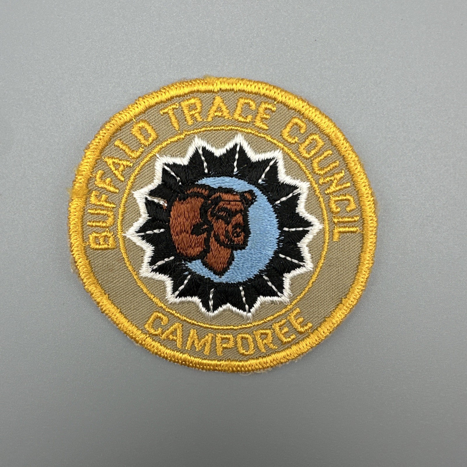 Vintage 1978 Buffalo Trace Council BSA Camporee Patch Bear Head Indiana Illinois