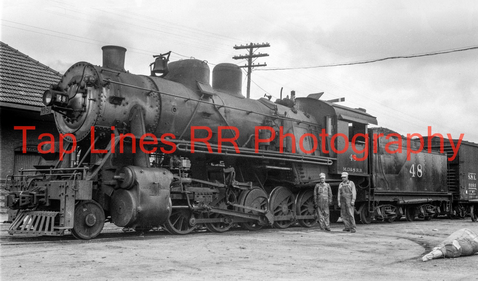 Macon Dublin & Savannah #48 2-10-0 with crew Vidalia GA 1950 NEW 5X8 PHOTO