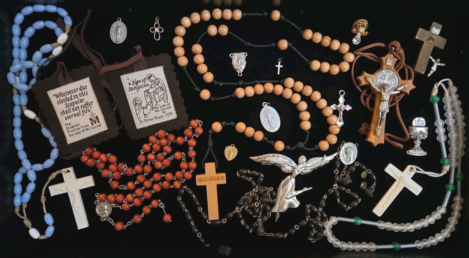 Vintage Religious Lot Medals Rosary Vintage Religious Lot Medals Rosary