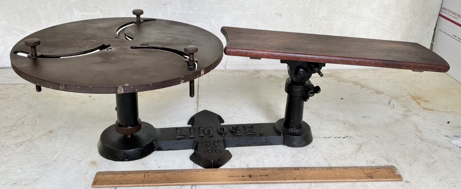 RARE antique 1916 LIMOGES Factory Worker ARTIST ARMREST old Detailing APPARATUS RARE antique 1916 LIMOGES Factory Worker ARTIST ARMREST old Detailing APPARATUS