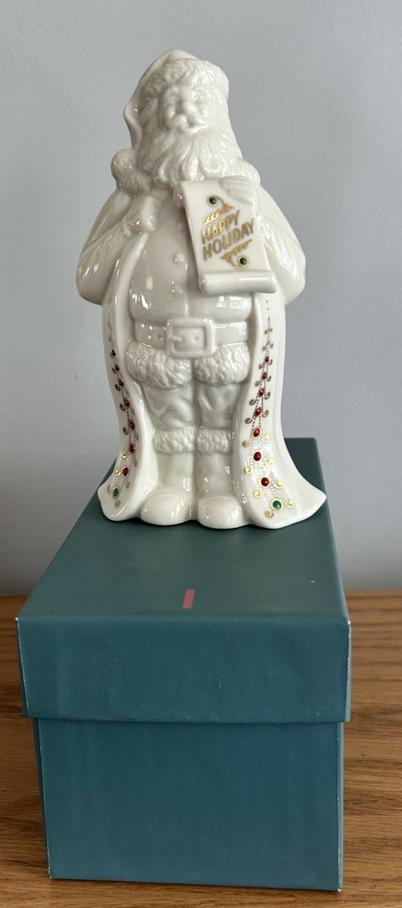 LENOX CHINA JEWELS COLLECTION SANTA LIST FIGURINE LENOX CHINA JEWELS COLLECTION SANTA LIST FIGURINE