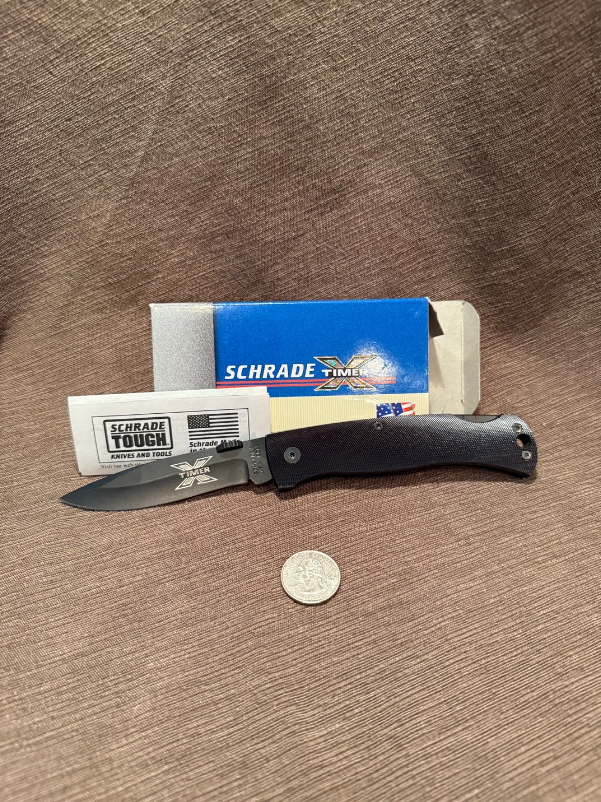 Schrade X Timer 60TX Folding Knife 5" Closed FIRST PRODUCTION RUN Blk New In box Schrade X Timer 60TX Folding Knife 5" Closed FIRST PRODUCTION RUN Blk New In box