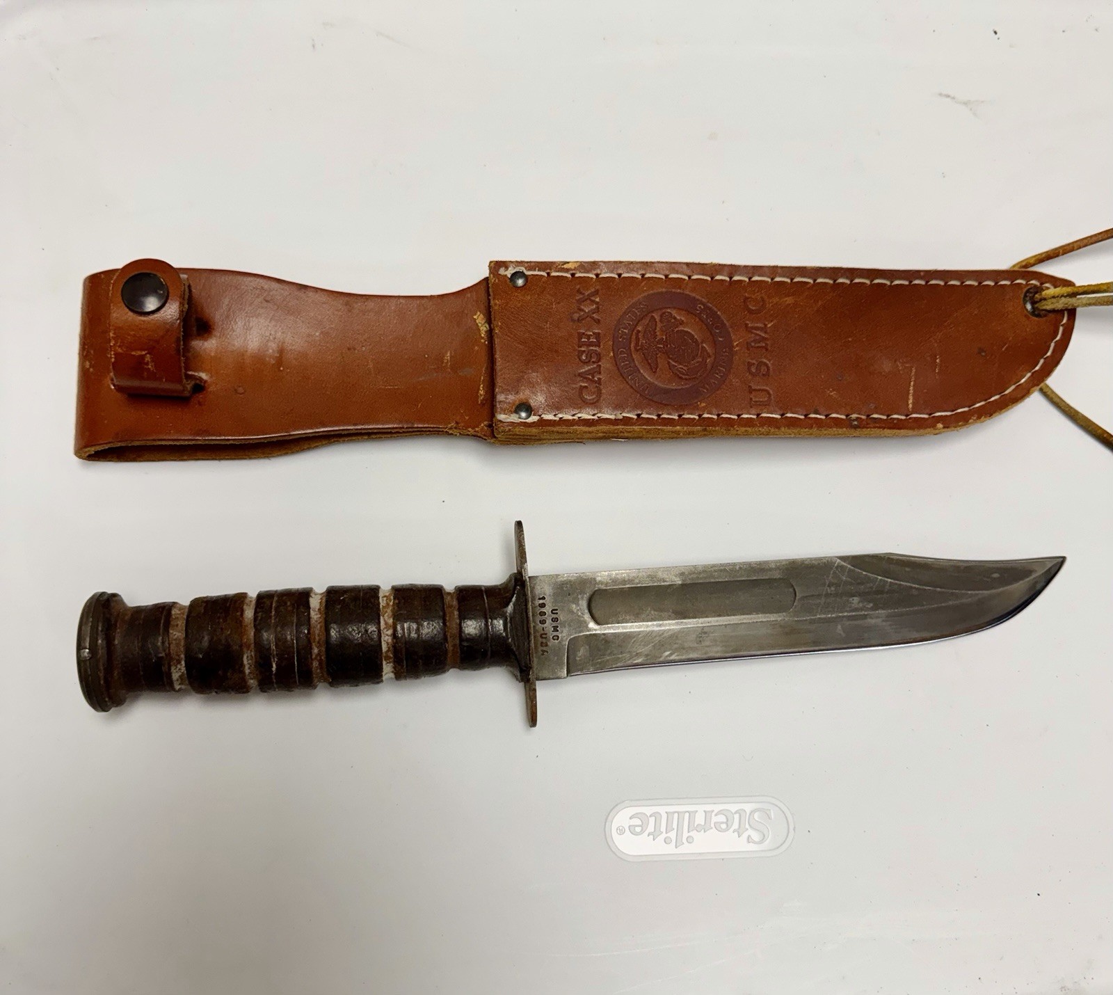 Vintage 1989 Case Bradford PA USMC Marine Combat Fixed Blade Dagger Knife Sheath Vintage 1989 Case Bradford PA USMC Marine Combat Fixed Blade Dagger Knife Sheath