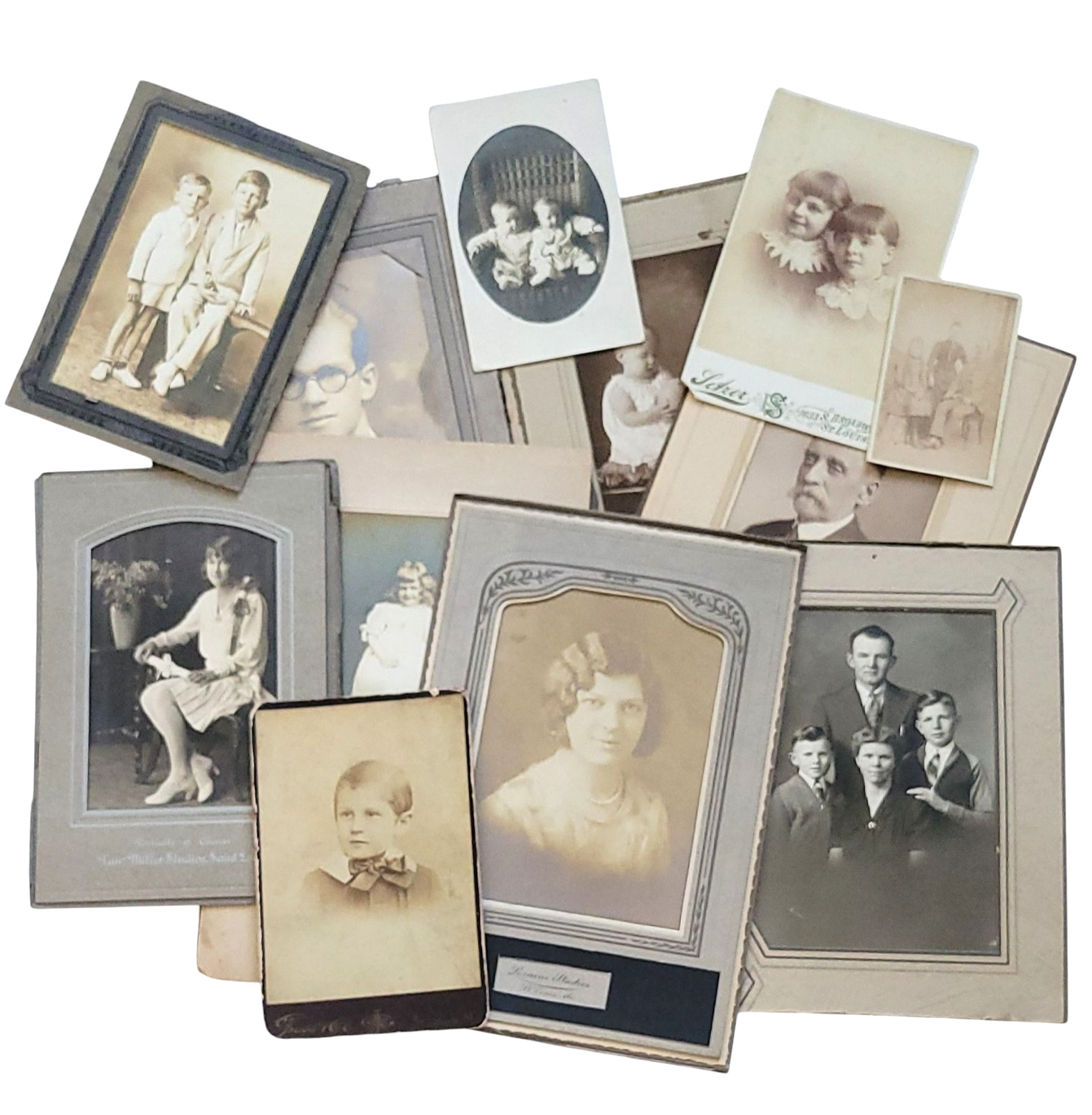 Cabinet Photo Cards Cdv & Postcard Lot of 12 Antique Vintage 