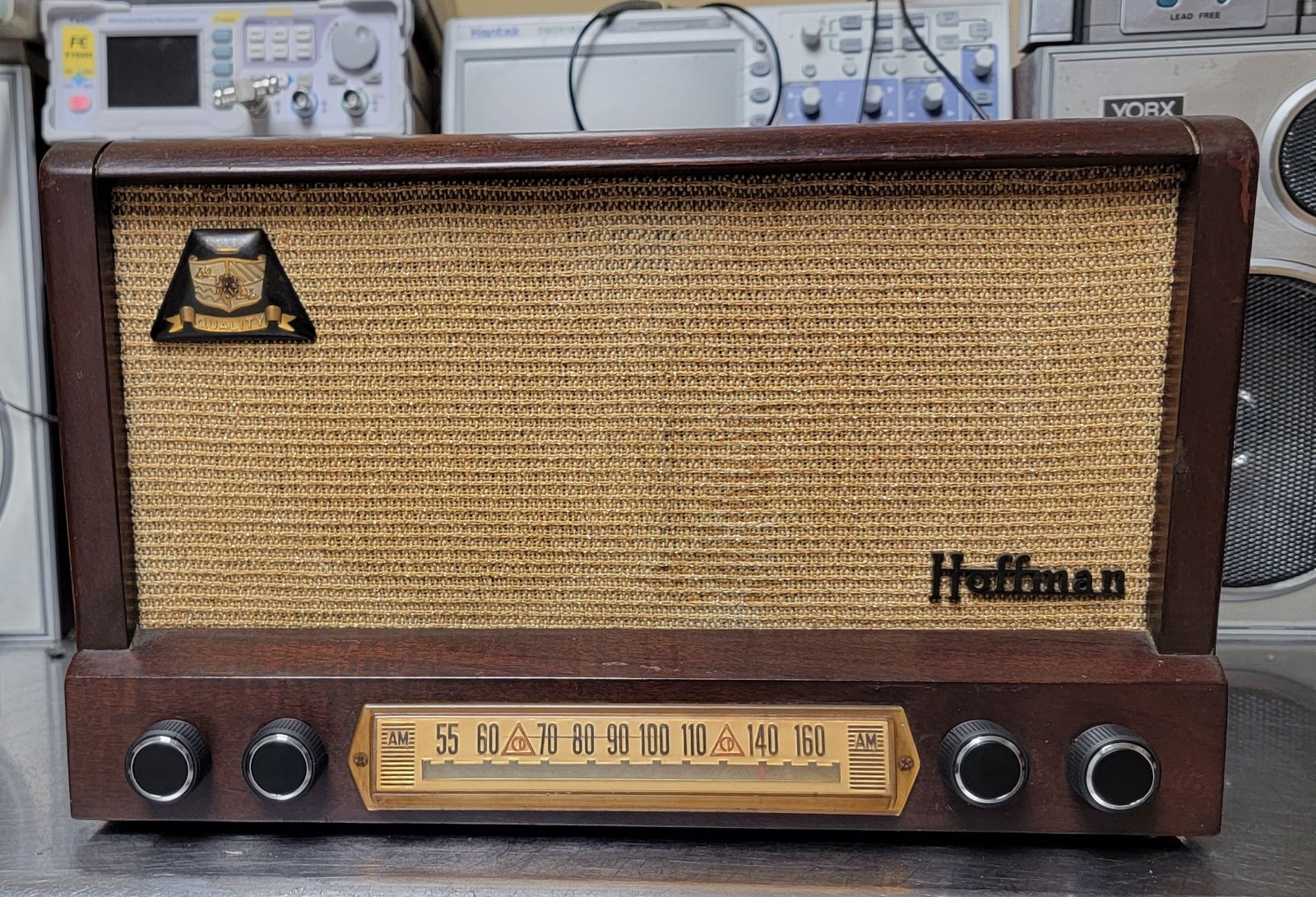 1954 Vintage Hoffman AM vacuum tube radio Model MW-601  overhauled + bluetooth.