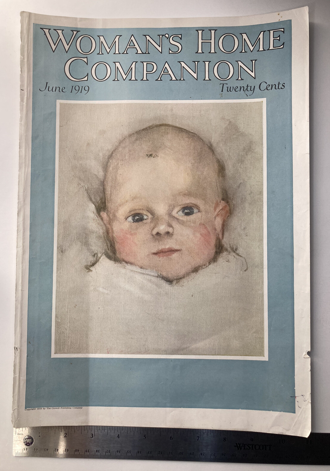 ANTIQUE 1919 Cover & Print Ad Women's Home Companion Baby Red Crown 11x16" ANTIQUE 1919 Cover & Print Ad Women's Home Companion Baby Red Crown 11x16"