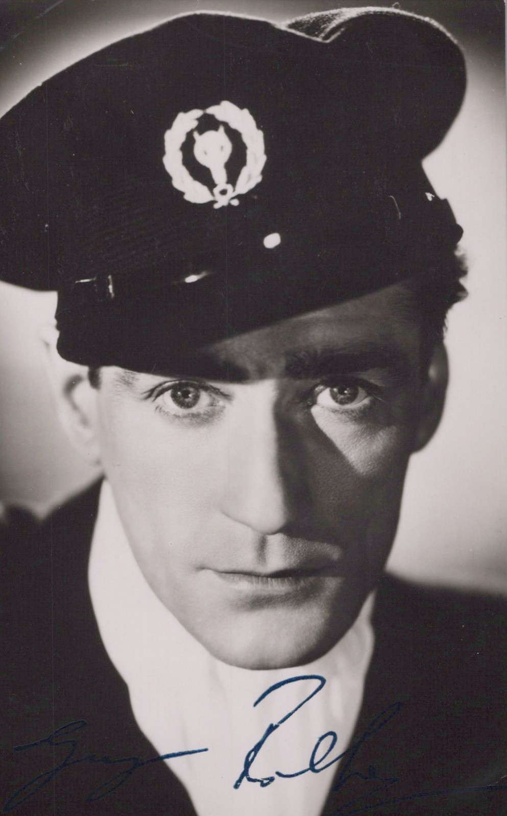Guy Rolfe British Actor naval cap 1940s - Original Hand Signed Photo Guy Rolfe British Actor naval cap 1940s - Original Hand Signed Photo