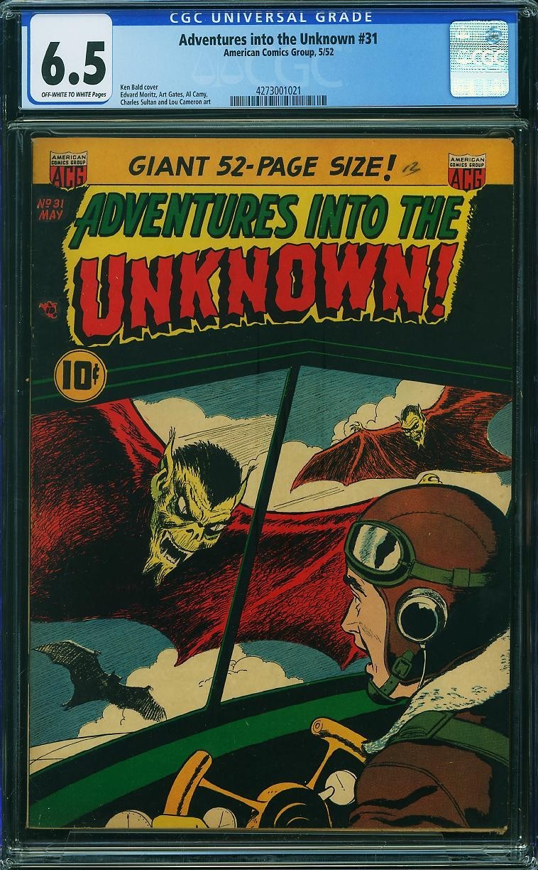 Adventures Into The Unknown 31 CGC 6.5 VAMPIRE BAT 1952 Ken Bald ACG Horror Gian Adventures Into The Unknown 31 CGC 6.5 VAMPIRE BAT 1952 Ken Bald ACG Horror Gian