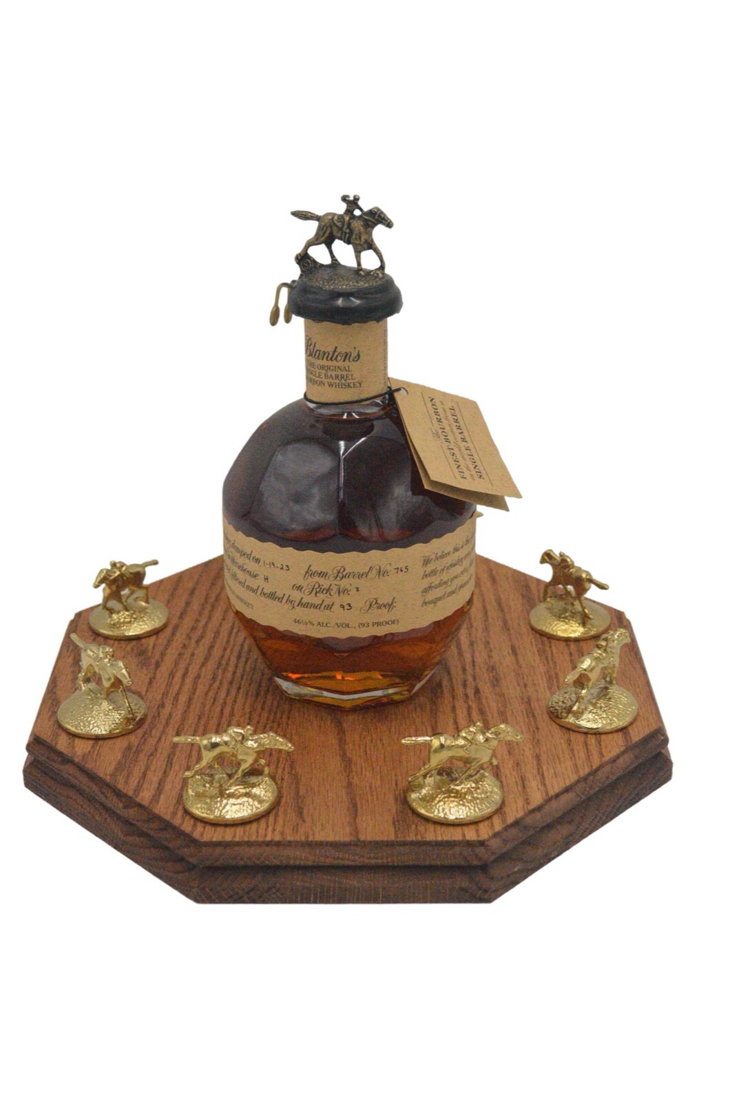Illuminated Blanton's Bourbon Cork Stopper Display Octagon Oak , Blantons Illuminated Blanton's Bourbon Cork Stopper Display Octagon Oak , Blantons
