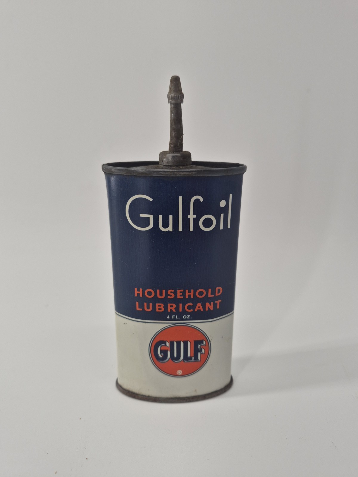 Gulf Gulfoil Handy Oiler Household Lubricant Oil Can 4oz Vintage Gulf Gulfoil Handy Oiler Household Lubricant Oil Can 4oz Vintage