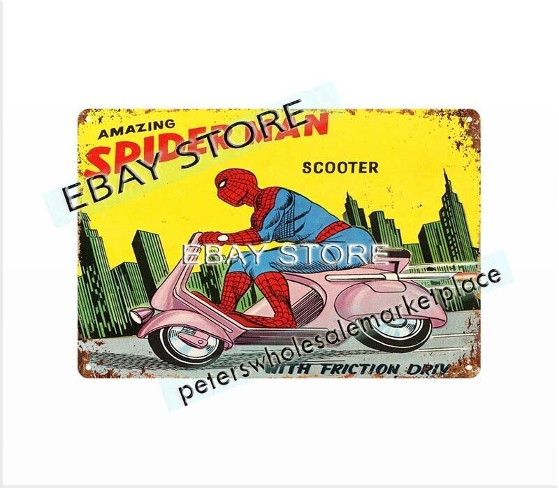 1967 AMAZING SCOOTER MARX FRICTION TOY metal tin sign wall bedroom 1967 AMAZING SCOOTER MARX FRICTION TOY metal tin sign wall bedroom