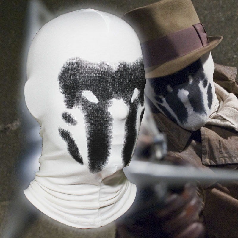 Rorschach Mask Print Inkblot Watchman Balaclava Cosplay Costume Hood Mask White