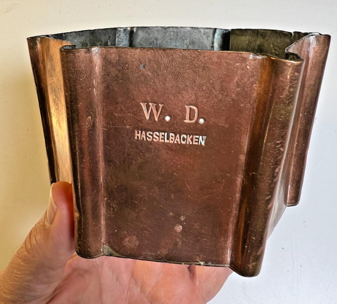 Antique Swedish Copper Blancmange Mold HASSELBACKEN Restaurant Wilhelm Davidson Antique Swedish Copper Blancmange Mold HASSELBACKEN Restaurant Wilhelm Davidson