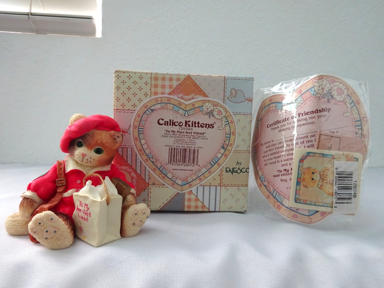 ENESCO CALICO KITTENS #129348 TO MY PURR-FECT FRIEND NIB ABBEY PRESS EXCLUSIVE
