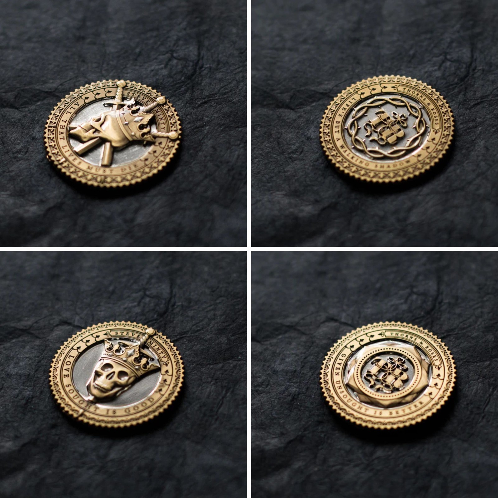 Thorns & Roses Engraved Collector Coin Set By Steve Minty - Hard To Find Thorns & Roses Engraved Collector Coin Set By Steve Minty - Hard To Find